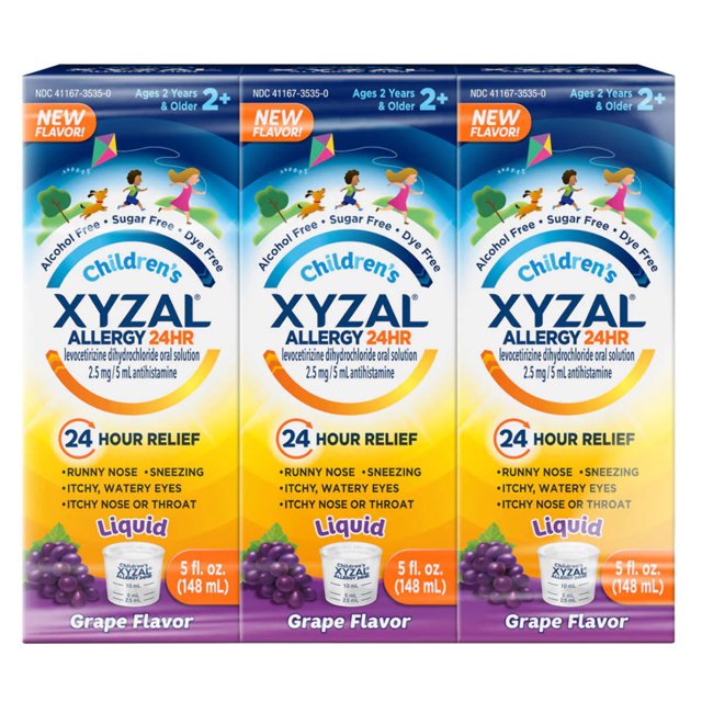 Xyzal Children's Allergy 24 Hour Grape Oral Solution, 5 oz (pack of 3