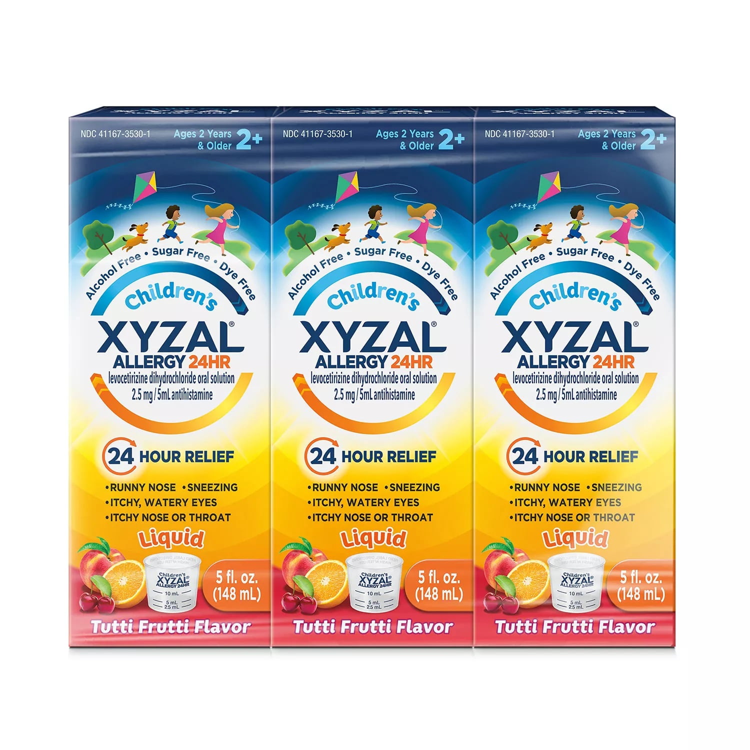 Xyzal Children's Allergy 24HR Oral Solution, Tutti-Frutti, 5 Ounce (Pack of 3)