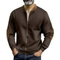 thumbnail image 1 of Xzbqbs Bomber Jacket Men Full Zip Up Corduroy Slim Fit Sports Coat Fashion Lightweight Color Block Stand Collar Sweat Jacket, 1 of 4