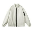 thumbnail image 1 of Xzbqbs Bomber Jacket for Men Casual Full Zip Outdoor Spring Fall Vintage Sport Coat Fashion Lightweight Solid Color Flight Jacket, 1 of 7