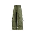 thumbnail image 1 of Xzbqbs Cargo Pants for Men Baggy Casual Stretch Elastic Drawstring Parachute Pants Straight Loose Work Pants with Multi Pockets, 1 of 8