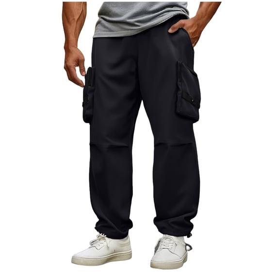 Xzbqbs Cargo Pants for Men Quick Dry Ripstop Work Tactical Pants Straight Lightweight Water Resistant Elastic Waist Drawstring Pants