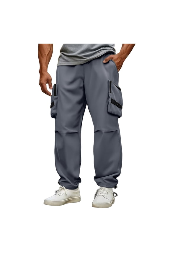 Cargo Pants for Men Quick Dry Ripstop Work Tactical Pants Straight Lightweight Water Resistant Elastic Waist Drawstring Pants