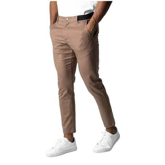 Xzbqbs Chinos Pants for Men Cotton Classic Flat Front Slim Dress Pants Stretch Flex Lightweight Work Pants with Pockets Dress Slacks