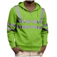 thumbnail image 1 of Xzbqbs High Visibility Safety Sweatshirt for Men Classic Reflective Strips Zipper Up Hooded Jacket Work Utility Hi-Vis Hoodies, 1 of 5