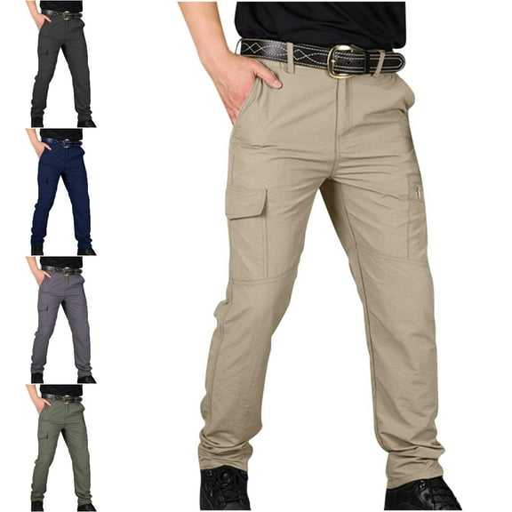 Xzbqbs Hiking Pants for Men Casual Cargo Pants Mens Tactical Travel Quick Dry Work Pants for Men Water Resistant Fishing Pants