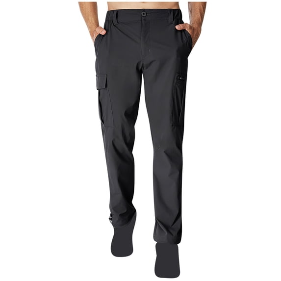 Xzbqbs Hiking Pants for Men Casual Flat Front Straight Cargo Pants Tactical Quick Dry Work Pants Water Resistant Fishing Pants