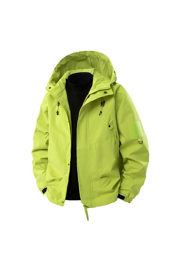 Hooded Jacket for Men Casual Windproof Raincoat Lightweight Fashion Softshell Windbreaker Jacket Hiking Travel Fishing Coat