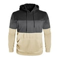 thumbnail image 1 of Xzbqbs Hoodies for Men Casual Long Sleeve Drawstring Hoodie Pullover Fashion Lightweight Slim Fit Patwork Sweatshirts with Pockets, 1 of 6
