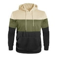 thumbnail image 1 of Xzbqbs Hoodies for Men Casual Long Sleeve Drawstring Hoodie Pullover Fashion Lightweight Slim Fit Patwork Sweatshirts with Pockets, 1 of 6