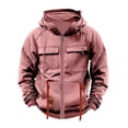 thumbnail image 1 of Xzbqbs Hoodies for Men Casual Tactical Full Zip Fashion Drawstring Pullover Tops Lightweight Solid Color Sweatshirt with Pocket, 1 of 4
