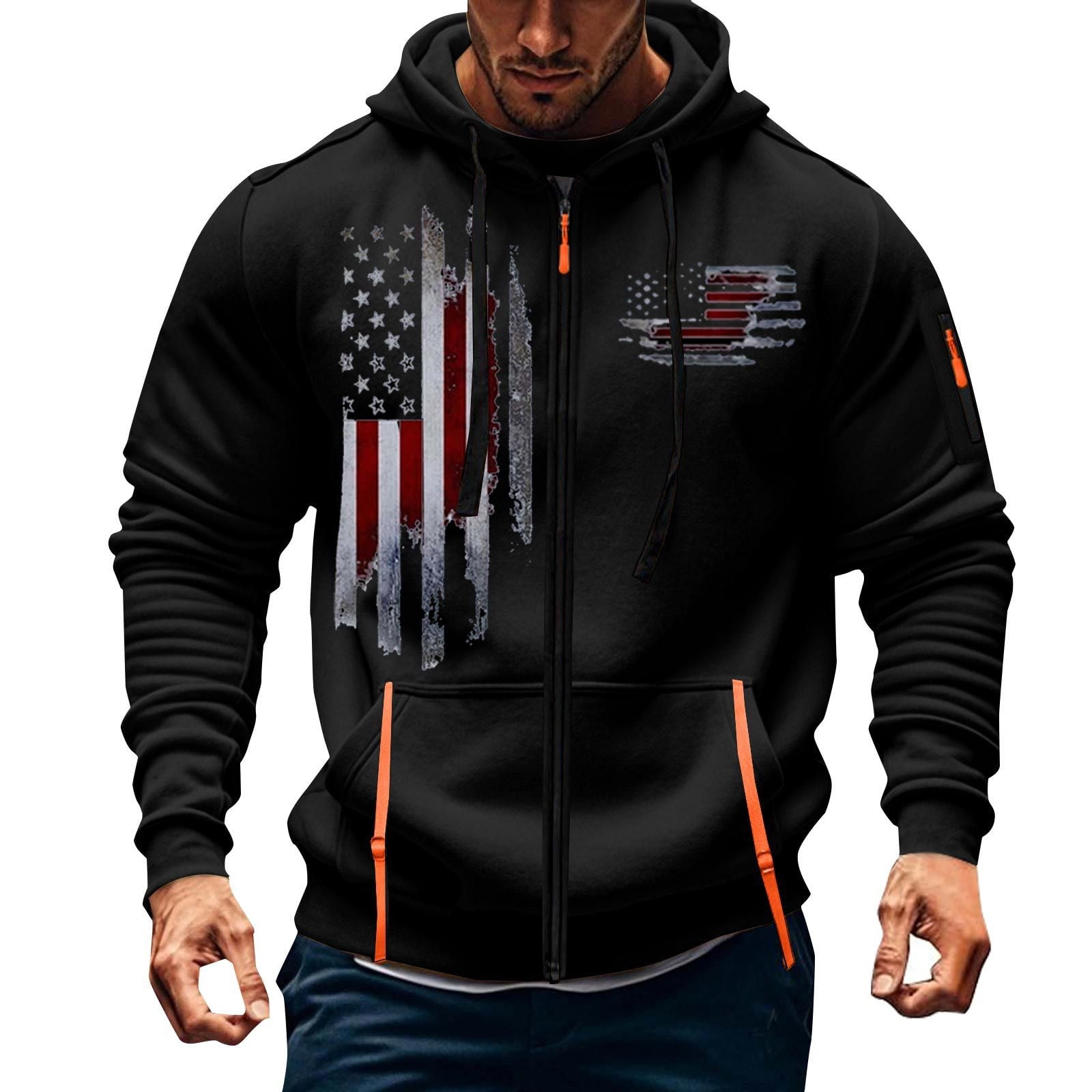 Xzbqbs Hoodies for Men Full Zip Tactical Hoodie Pullover Fall
