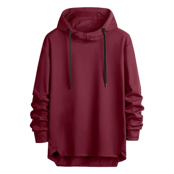 Xzbqbs Hoodies for Men Long Sleeve Casual Loose Fit Hoodie Pullover Fashion Lightweight Solid Color Sweatshirts Big and Tall