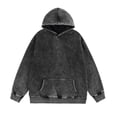 thumbnail image 1 of Xzbqbs Hoodies for Men Oversized Long Sleeve Acid Wash Fleece Warm Pullover Fashion Vintage Light Fall Winter Sweatshirt with Pocket, 1 of 3