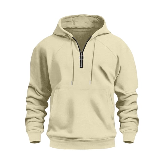 Xzbqbs Hoodies for Men Quarter Zip Drawstring Tactical Hoodie Pullover Causal Lightweight Long Sleeve Solid Color Sweatshirts