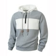thumbnail image 1 of Xzbqbs Hoodies for Men Quarter Zip Up Sweatshirts Long Sleeve Pullover Patchwork Plaid Jacquard Hoodie Casual Drawstring Hoodies, 1 of 7