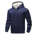 thumbnail image 1 of Xzbqbs Hoodies for Men Warm Sherpa Fleece Lined Fall Winter Hoodie Pullvoer Casual Drawstring Cozy Fuzzy Sweatshirt with Pocket, 1 of 2