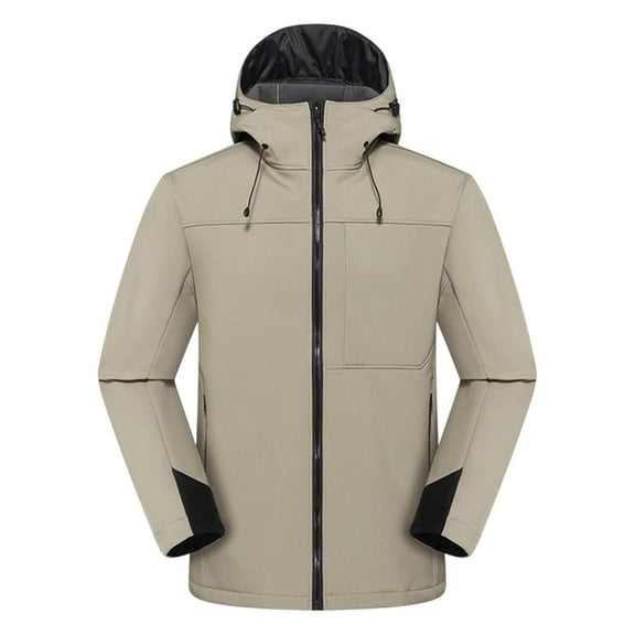 Xzbqbs Jacket for Men Waterproof Lightweight Hooded Jacket Fashion Insulated Outdoor Raincoat Softshell Jacket for Hiking Travel