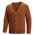 thumbnail image 1 of Xzbqbs Jackets for Men Button Down Knitted Slim Sweater Cardigan Coat Casual Lightweight V Neck Solid Fashion Fall Winter Jackets, 1 of 5