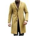 thumbnail image 1 of Xzbqbs Jackets for Men Casual Single Breasted Trench Coat Notched Lapel Long Peacoat Fashion Slim Fit Classic Winter Overcoat Jacket, 1 of 7