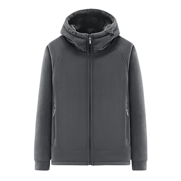 Xzbqbs Jackets for Men Full Zip Fleece Lined Warm Hoodie Coat Fashion Windbreaker Lightweight Mountain Hiking Outdoor Jacket