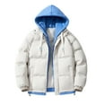 thumbnail image 1 of Xzbqbs Jackets for Men Puffer Jacket with Hood Fake Two Pieces Full Zip Fashion Winter Coat Warm Thickened Quilted Down Jackets, 1 of 5