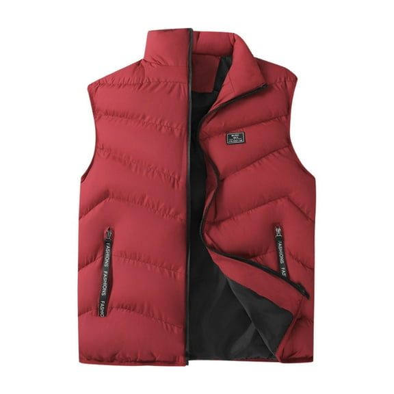Xzbqbs Jackets for Men Winter Puffer Vest Coat Lightweight Packable Ski Vest Zip Up Sleeveless Water Resistant Outerwear Jackets