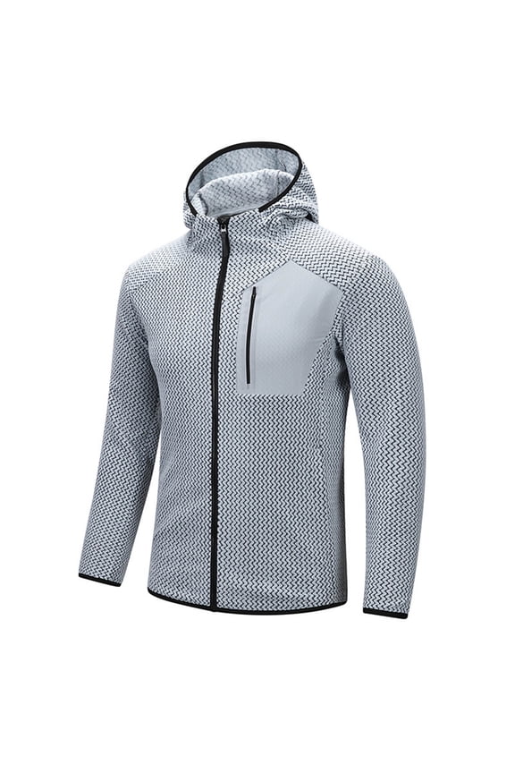 Jackets for Men Zip Up Lightweight Track Coat Casual Breathable Hooded Jacket Training Gym Workout Jacket Big and Tall