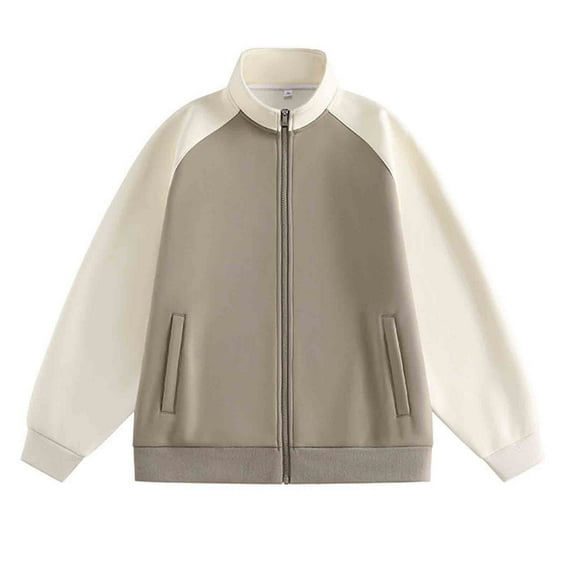 Xzbqbs Jackets for Men Zip Up Loose Fit Bomber Jacket Casual Fashion Varsity Coat Classic Lightweight Color Block Flight Jacket