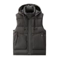 thumbnail image 1 of Xzbqbs Jackets for Men Zip Up Thermal Puffer Jacket Winter Warm Thickened Drawstring Quilted Jacket Ski Outwear Down Jackets, 1 of 3