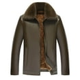thumbnail image 1 of Xzbqbs Leather Jacket Men Thickened Fleece Lined Business PU Jacket Casual Oversize Fashion Zip Up Winter Warm Outerwear Coats, 1 of 3