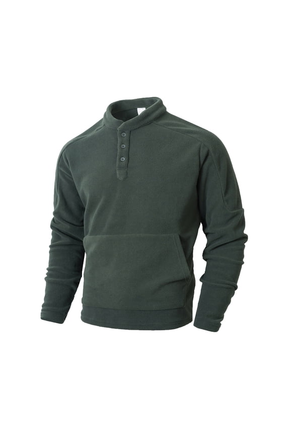 Long Sleeve Shirt for Men Classic Henley Button Slim Fit Pullover Tops Casual Fleece Lightweight Solid Color Fall Shirts