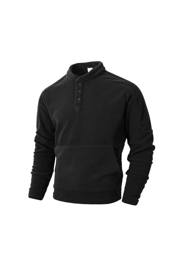 Long Sleeve Shirt for Men Classic Henley Button Slim Fit Pullover Tops Casual Fleece Lightweight Solid Color Fall Shirts