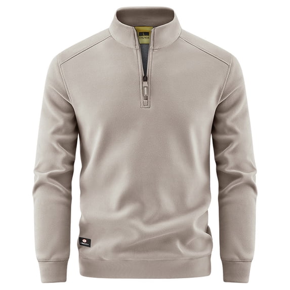 Xzbqbs Long Sleeve Shirts for Men Quarter Zip Up Slim Fit Pullover Tops Casual Lightweight Fleece Warm Solid Color Fall Shirts