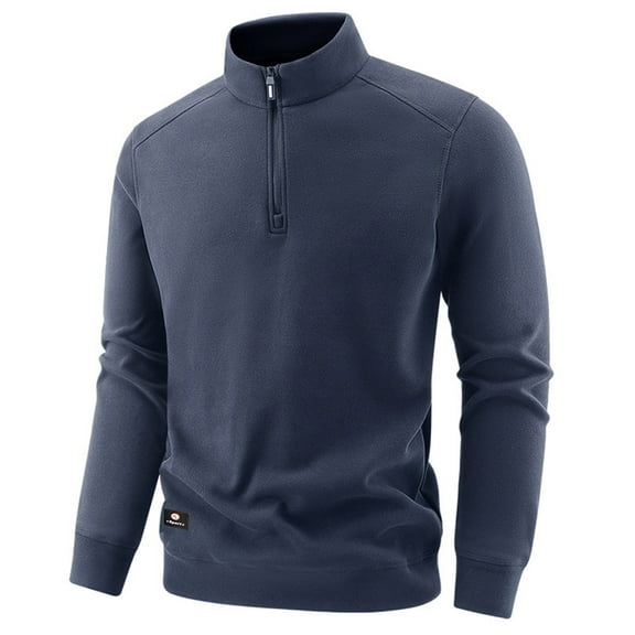 Xzbqbs Long Sleeve Shirts for Men Quarter Zip Up Slim Fit Pullover Tops Casual Lightweight Fleece Warm Solid Color Fall Shirts