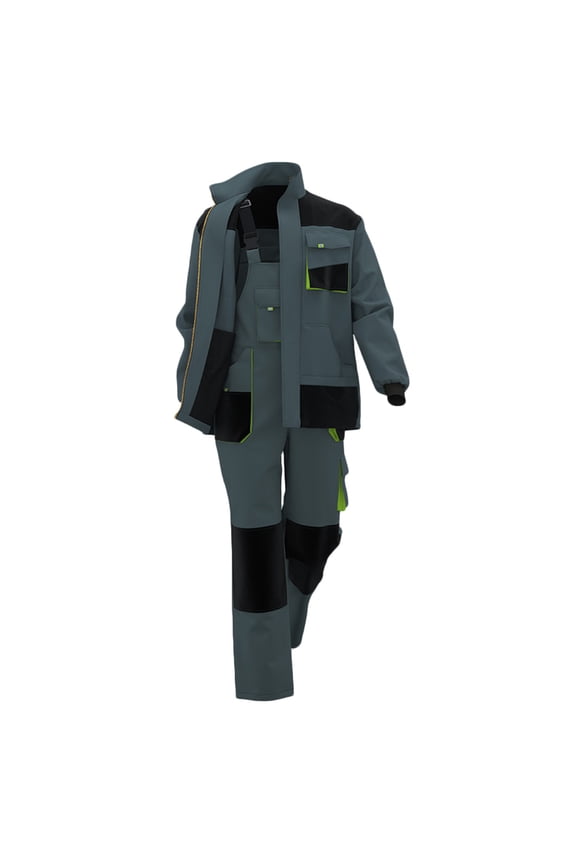 Men 2 Piece Workwear Sets Work Clothes 2 Piece for Labor Protection Wear-Resistant Patchwork Outwear Suits with Multi-Pocket