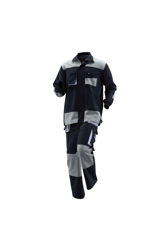 Men 2 Piece Workwear Sets Work Clothes 2 Piece for Labor Protection Wear-Resistant Patchwork Outwear Suits with Multi-Pocket