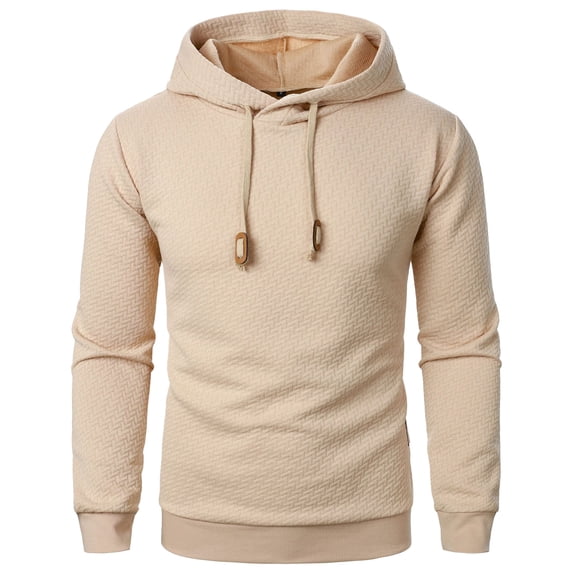 Xzbqbs Men Hoodies Casual Knitted Jacquard Slim Fit Drawstring Pullover Tops Fashion Lightweight Fall Winter Hooded Sweatshirts