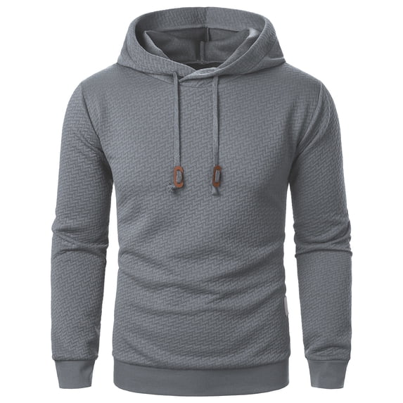 Xzbqbs Men Hoodies Casual Knitted Jacquard Slim Fit Drawstring Pullover Tops Fashion Lightweight Fall Winter Hooded Sweatshirts