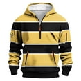 thumbnail image 1 of Xzbqbs Men Hoodies Casual Quarter Zip Striped Pullover Hoodie Fashion Patchwork Classic Fit Lightweight Color Block Sweatshirts, 1 of 5