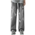 thumbnail image 1 of Xzbqbs Men's Baggy Jeans Wide Leg Hip Hop Jeans Streetwear Loose Fit Ripped Denim Pants Elastic Waist Drawstring Distressed Pants, 1 of 3