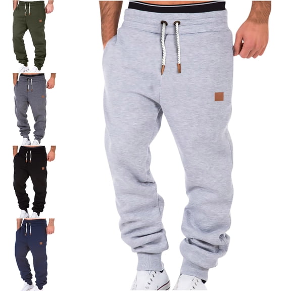 Xzbqbs Men's Casual Joggers Pants Elastic Waist Drawstring Tapered Cargo Pants Hiking Outdoor Track Jogger Sweatpants for Men