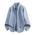 thumbnail image 1 of Xzbqbs Men's Denim Shirts Casual Button Down Loose Fit Lapel Shirts Fashion Lightweight Long Sleeve Collared Shirts with Pocket, 1 of 2