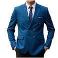 thumbnail image 1 of Xzbqbs Men's Double Breasted Suits Slim Fit Tuxedo Jacket Lightweight Sport Coat Classic Suit Jacket for Wedding Business Prom, 1 of 3