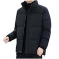 thumbnail image 1 of Xzbqbs Men’s Down Jacket Casual Zip Up Warm Puffer Jacket Winter Solid Coats Water Resistant Windproof Insulated Jacket for Men, 1 of 7