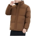 thumbnail image 1 of Xzbqbs Men’s Down Jacket Casual Zip Up Warm Puffer Jacket Winter Solid Coats Water Resistant Windproof Insulated Jacket for Men, 1 of 5