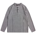 thumbnail image 1 of Xzbqbs Men’s Fall Winter Shirts Crew Neck Button Up Pullover Long Sleeve Loose Fit Sweatshirts Texture Tops Lightweight Shirts, 1 of 8