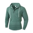thumbnail image 1 of Xzbqbs Men's Fashion Hooded Collar Drawstring Hoodies Pullover Muscle Workout Sweatshirt Solid Color Pullover Top Button Hoodies, 1 of 8