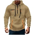 thumbnail image 1 of Xzbqbs Men's Fashion Hooded Sweatshirts Quarter Zip Solid Color Pullover Tops Lightweight Casual Hoodies with Kangaroo Pocket, 1 of 5