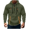 thumbnail image 1 of Xzbqbs Men's Fashion Hooded Sweatshirts Quarter Zip Solid Color Pullover Tops Lightweight Casual Hoodies with Kangaroo Pocket, 1 of 5
